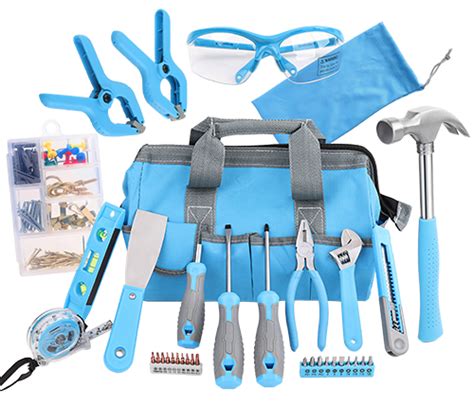 35pc Home DIY Hand Tool Kit Set including 100pc Wall Hanging Kit and Dust Glasses