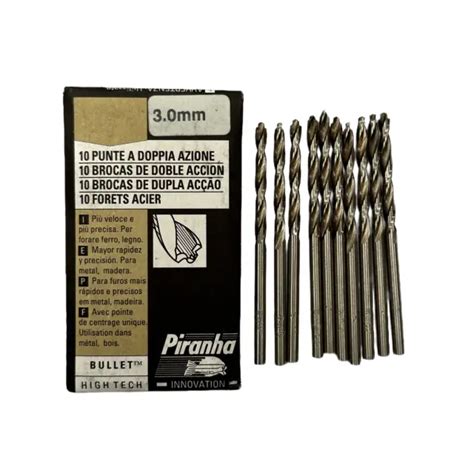 10 PIRANHA 3 0MM Hss G Métal Balle Perceuse Forets Acier Alloys