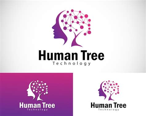 Rvore Humana Logotipo Criativo C Rebro Inteligente Tecnologia Logotipo