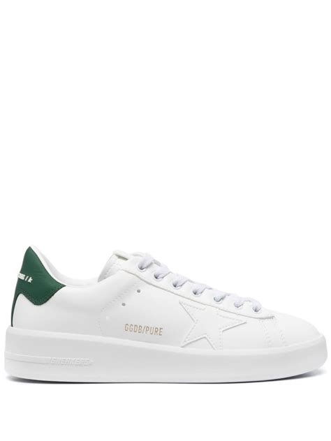 Golden Goose logo-print Laced Leather Sneakers | White | FARFETCH