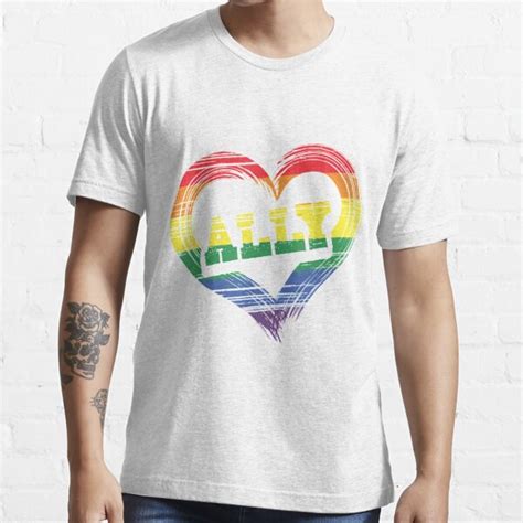 Ally Lgbt Gay Lesbian Pride Lgbt Teacher Rainbow Flag T Shirt T Shirt