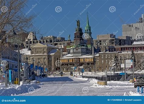 Old Port of Montreal, Covered in Snow Editorial Image - Image of detail ...