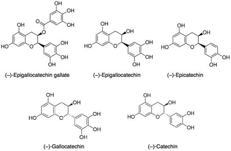 Chemical Structures Of Five Green Tea Catechins Used In This Study