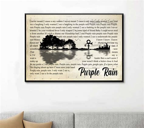 Prince Purple Rain Lyrics Poster Unframe Paper Poster | Etsy