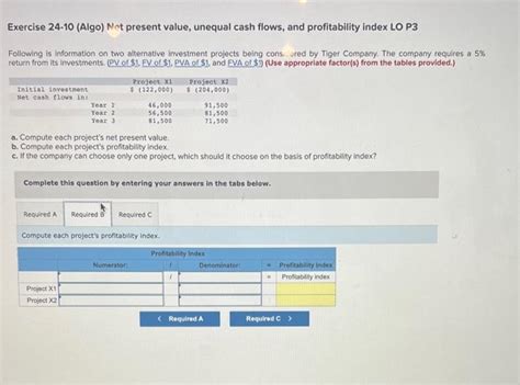 Solved Exercise 24 10 Algo Net Present Value Unequal Cash Chegg