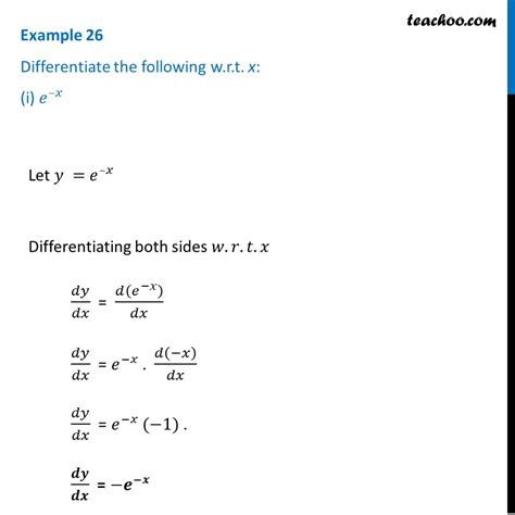 Example 26 I Differentiate E X With Respect To X [video]