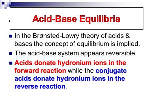 Acids And Bases Chapter Equilibrium And Acids Bases So Far We