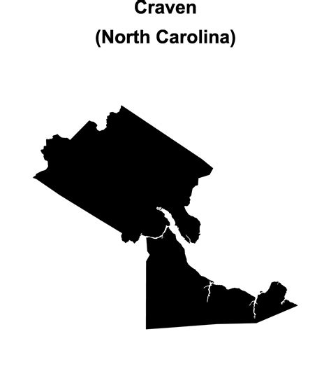 Craven County North Carolina Blank Outline Map Vector Art At