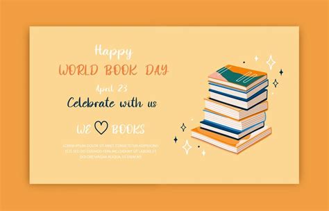 Premium Vector | Banner template for world book day stack of books to ...