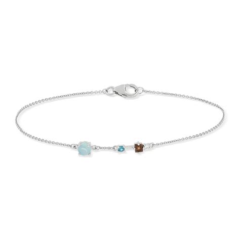 Bracelet Maty Or Blanc Pierres Fines Cm Maty