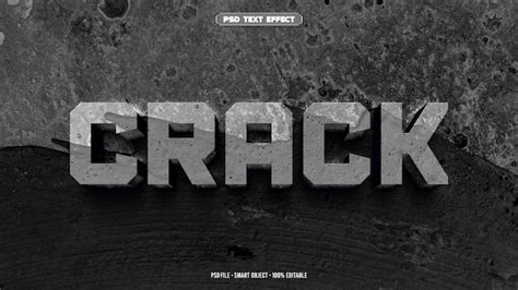 Premium Psd Crack 3d Editable Text Effect