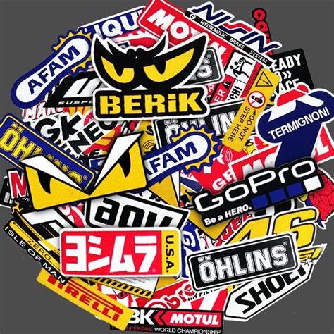 50pcs Reflective Motorcycle Stickers Motorbike Sponsor Logo Helmet Tank ...