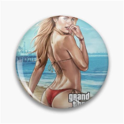 Grand Theft Auto V Gta Bikini Girl On Beach Pin For Sale By Alyonabarno Redbubble