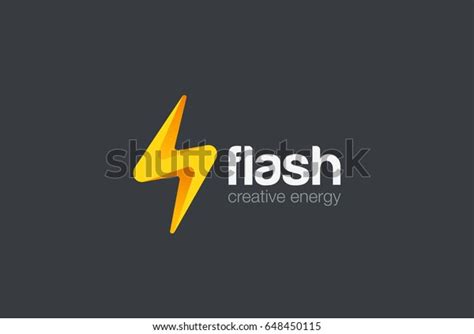 Flash Thunderbolt Energy Power Logo Design Stock Vector Royalty Free