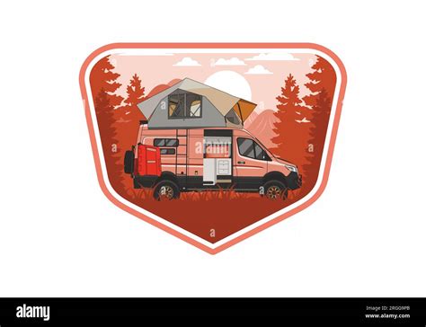 Large Camper Van With Roof Tent Illustration Design Stock Vector Image