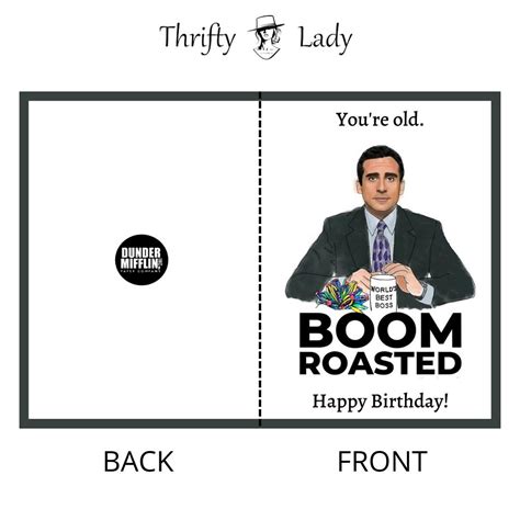 The Office Themed Birthday Card Michael Scott Dunder Mifflin Birthday