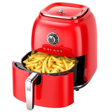 Galanz Retro Red Air Fryer 4.8-Quart Oil-less Healthy Frying with Auto Shut Off, ETL Safety ...