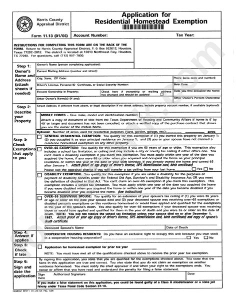 How To Fill Out Harris County Homestead Exemption Form Form Example