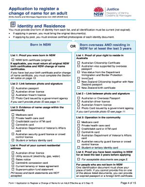 Fillable Online Bdm Nsw Gov Application To Register A Change Of Name