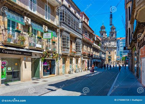 Pontevedra, Spain, June 10, 2022: View of a Street in the Old To ...