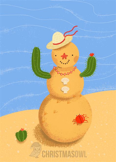 Printable Beach Christmas Card