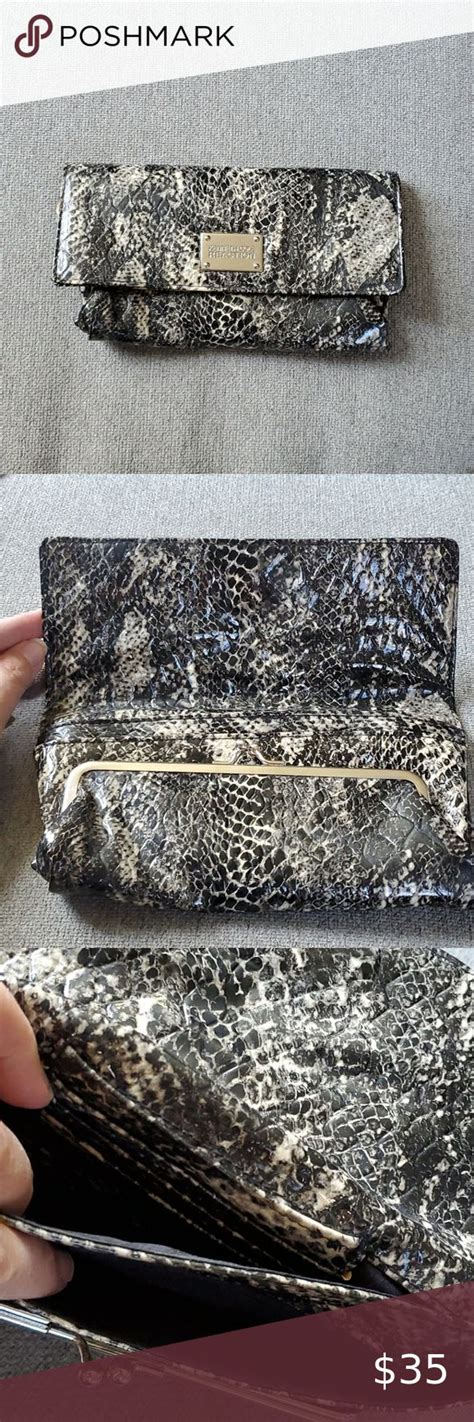 Kenneth Cole Reaction Snakeskin Print Clutch The Front Flap Of The