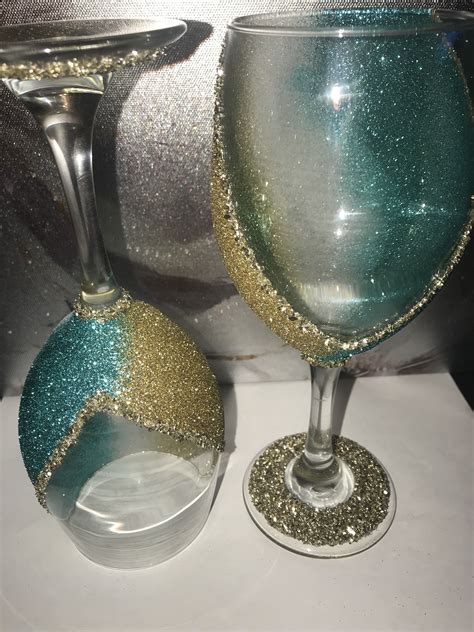 Ombre Glitter Wine Glass Glitter Wine Glass Diy Wine Glass Glitter