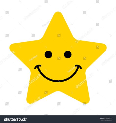 Smiley Vector Happy Face Yellow Star Stock Vector (Royalty Free ...