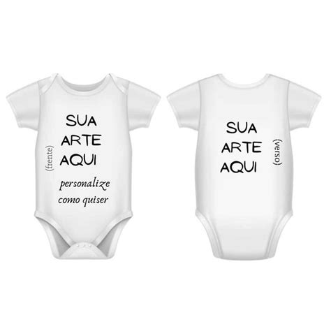 Roupa Body Beb Personalizado Sua Arte Aqui Frente E Verso