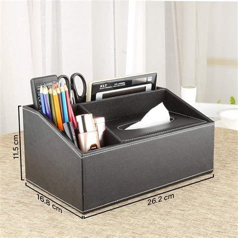 Acrd Kotak Tisu Kulit Multifungsi Tissue Box Organizer Ac Black