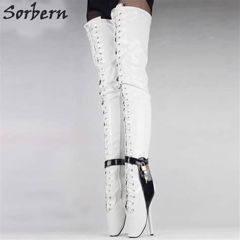 Us Size 36 46 Over Knee Boots Ballet Heels Bdsm Long Boots Unisex Shoe