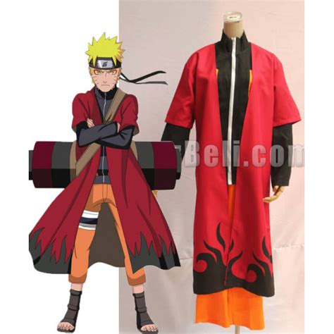 New Naruto Shippuden Uzumaki Naruto Sage 6th Hokage Cloak Cosplay Costume