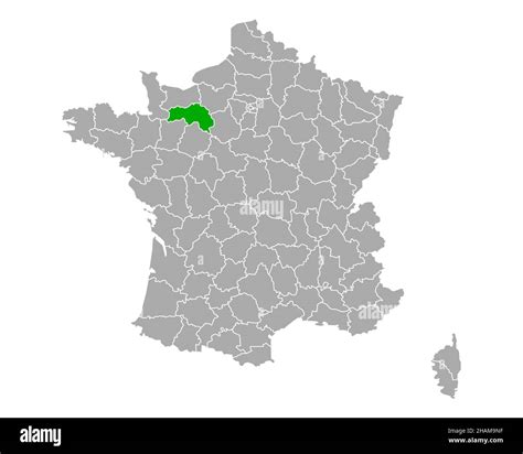 Map of Orne in France Stock Photo - Alamy