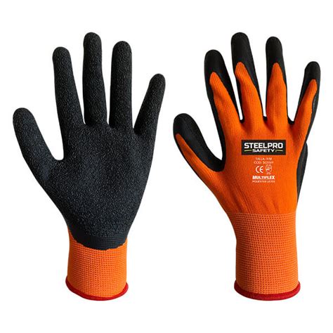 Guante De Seguridad Multiflex Poli Ster L Tex Naranja