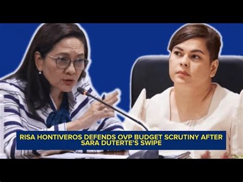 Risa Hontiveros Defends OVP Budget Scrutiny After Sara Dutertes Swipe