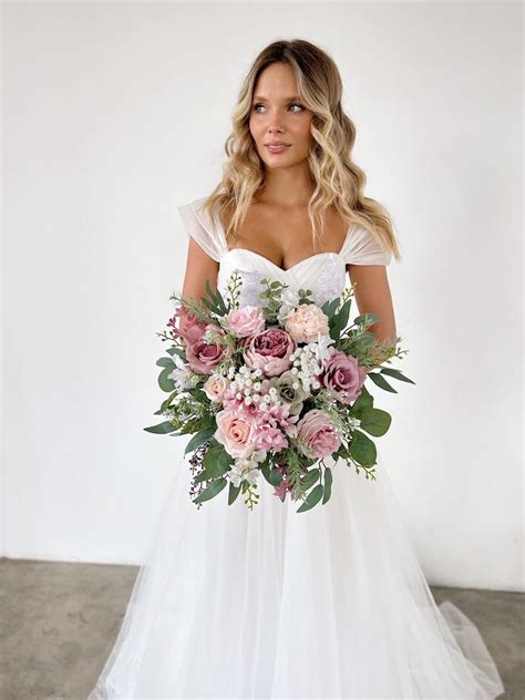 Wedding Bouquet Dusty Rose Bridal Bouquet Mauve Bridal Bouquet Dusty