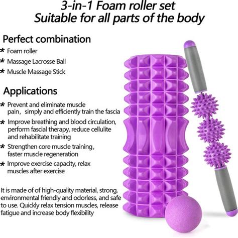 Fascia Roller 3in1 Set Spine Foam Roller Massagerollers Duoball