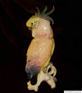 Porzellan Figur Kakadu Papagei Karl Ens Volkstedt Porcelain Parrot