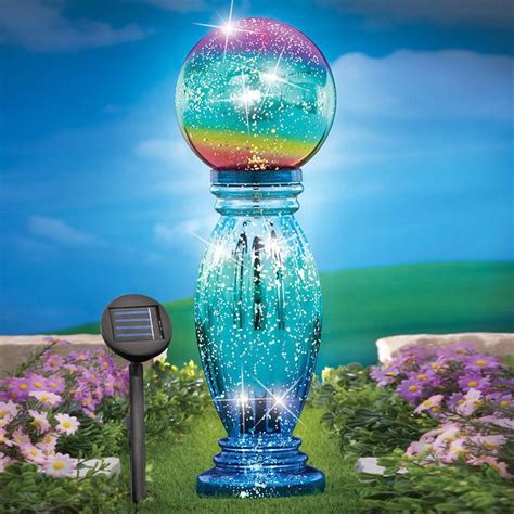 Yard Solar Lighted Stake Outdoor Gazing Ball Decoration Garden Lawn