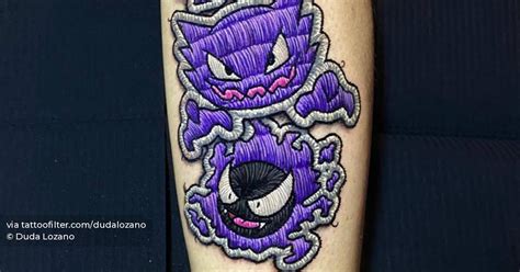 Gastly Haunter And Gengar Tattoo Located On The Calf