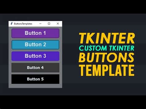 Custom TKINTER Buttons Template Code YouTube