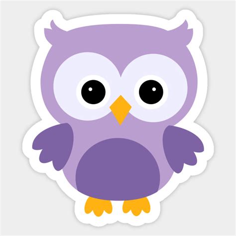 Cute Purple Cartoon Owl Owl Sticker Teepublic