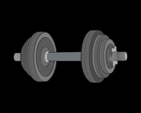 Heavy Sport Dumbbell For Gymnastics Vector Heavy Sport Dumbbell