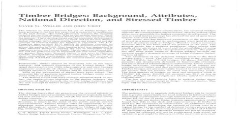 Pdf Timber Bridges Background Attributes National Direction