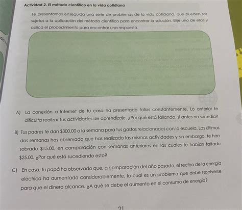 Actividad El M Todo Cient Fico En La Vida Cotidiana Te Presentamos