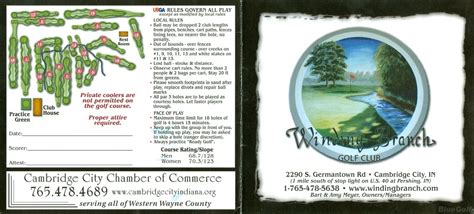 Winding Branch Golf Club Course Profile Course Database