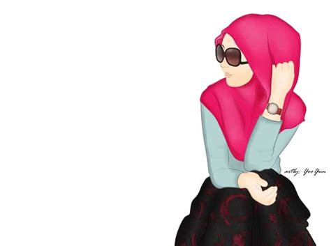 30 Gambar Kartun Muslimah Bercadar Syari Cantik Lucu Terbaru