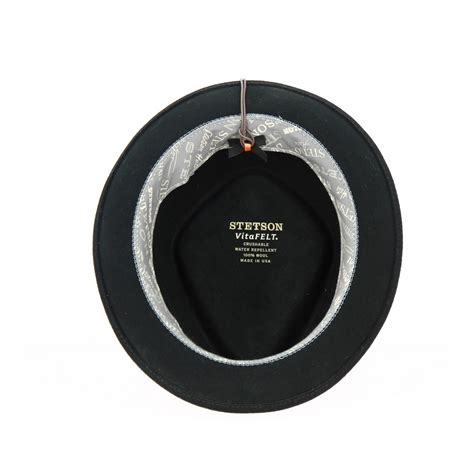 Chapeau Porkpie Diamond Vitafelt Noir Stetson Reference