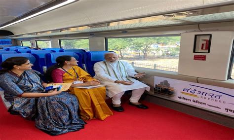 PM Modi Flags Off Gandhinagar Mumbai Central Vande Bharat Express Train