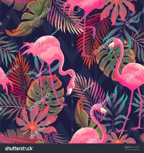 Hermoso Patr N Tropical Vectorial Sin Fisuras Vector De Stock Libre